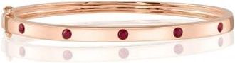 Allurez Ruby Five Stone Bangle Bracelet 14K Rose Gold (0.38ct)