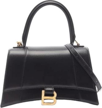 Balenciaga Pre-owned Handbags, female, Black, Size: ONE SIZE Pre-owned Hourglass Small Leather Handbag