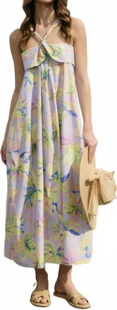 Dress Forum Floral Radiance Halter Neck Maxi Dress In Multi