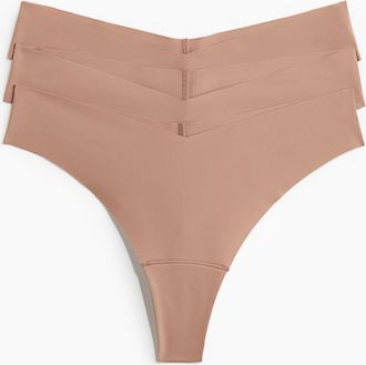 H&M 3er-Pack Unsichtbare Brazil Slips - Beige