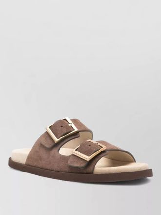 Brunello Cucinelli leather sandals flat sole open toe