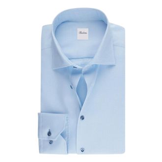 Stenstr&ouml;ms Formal Shirts, male, Blue, Size: XL Regular Houndstooth Twill Shirt