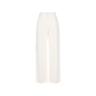 Fendi White Flat Front Pant