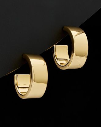 Argento Vivo 18K Plated Silver Medium Wide Chunky Hoop Earrings