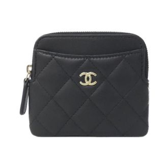 Chanel Black Leather Coin Purse/Coin Case (Pre-Owned)