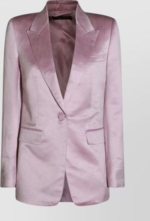 Tom Ford satin blazer with notched lapels and pockets