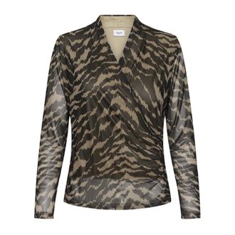 Saint Tropez Overhemden, Dames, Veelkleurig, S, Migga SZ Wrap Blouse