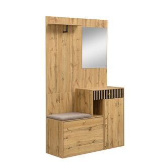 Urban Meuble Guardarropa en la entrada con espejo, banco y zapatero