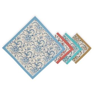 Sustainable Threads Streamline Hand Block Printed Napkins - Set of 4 in Ivy Reverie at Nordstrom, Size Small