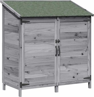 vidaXL Cobertizo De Jard&iacute;n Con Techo Gris 106,5 X 56 X 113,5 Cm Vidaxl