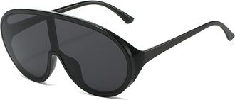 Generic Large Frame Mens Sports Sunglasses Outdoor Womens Vacation Commuter Sun Glasses(Black)