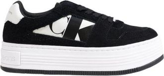 Calvin Klein Jeans Womens Platform Sneaker Low Top Style - Black Leather - Size EU 39