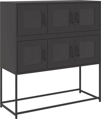 vidaXL Sideboard Black 100.5x39x107 cm Cold-rolled Steel Vidaxl
