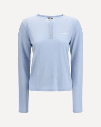Miu Miu Cashmere Henley T-shirt Female 38