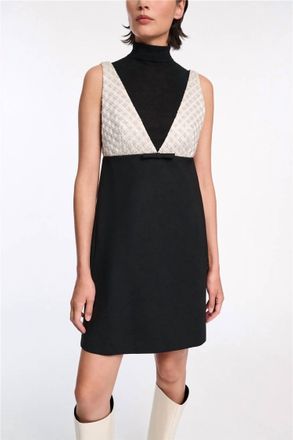 Dorothee Schumacher Emotional Essence Mini Dress In Black Off White