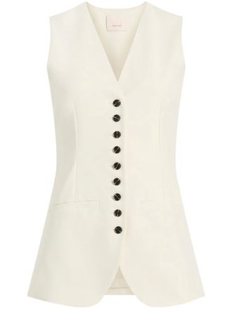 Cinq à Sept Kallen vest - women - Polyester/Elastane - 6 - White