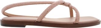 Ferragamo Floriane Knotted Strap Flat Sandals, Size 7 C