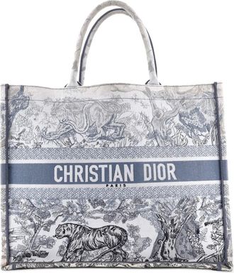 Dior Book Embroidered Canvas Large tote bag - women - Canvas - One Size - White
