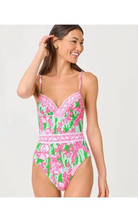 Lilly Pulitzer Palma One Piece Swimsuit In Putting Green Hannah Golf