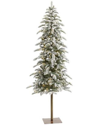 Nearly Natural 6.5ft Flocked Washington Alpine Christmas Artificial Christmas Tree