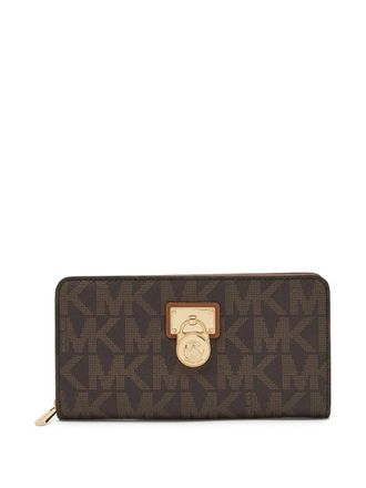 Michael Kors large monogram-print wallet - Brown