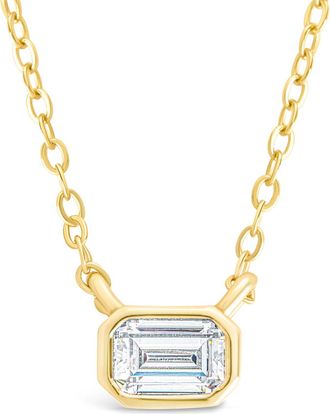 Sterling Forever Sterling Silver Emerald Bezel Set Pendant