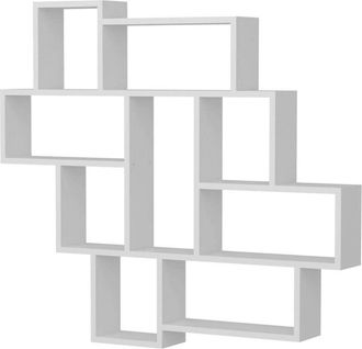 Dmora Estanter&iacute;a Dpochesc, Estante, Estante De Pared, Estanter&iacute;as Multiusos, 116x15h104 Cm, Blanco - Dmora
