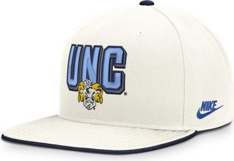 Nike North Carolina Legacy Letter & Mascot Pro Nike Mens Dri-FIT College Adjustable Hat in White | NC12423MNCV-207