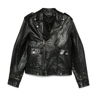 Golden Goose Leren Moto Jack - Heren - Leren en Su&egrave;de Jassen - Zwart - M - Leer - Jassen