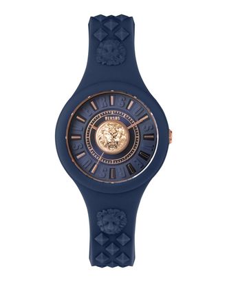 Versus Womens Fire Island Lion Strap Watch In Blue