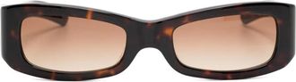 Flatlist Kareem tortoiseshell rectangle sunglasses - Black