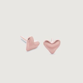 Monica Vinader Rose Gold Heart Stud Earrings