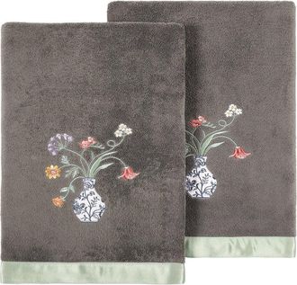 Linum Home Textiles 100% Turkish Cotton Stella 2Pc Embellished Bath Towel Set