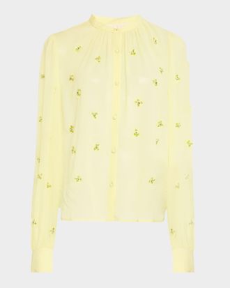 Ulla Johnson Bea Beaded Silk Blouse
