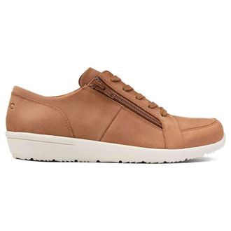 Vionic Magnolia Abigail Nubuck Womens Lace Up Trainers - Wheat - Size:UK 8