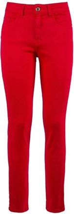 Nenette Slim-fit Broek - Dames - Slim Fit Broeken - Rood - W26 - Leer - Broeken
