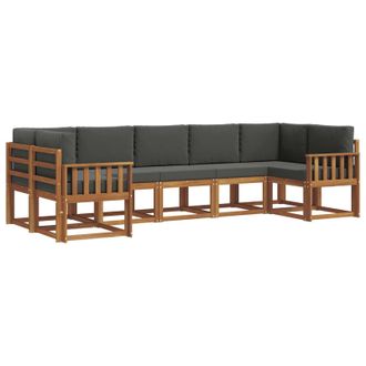 vidaXL Conjunto De Sof&aacute;s De Exterior 7 Pcs Natural Y Antracita Vidaxl