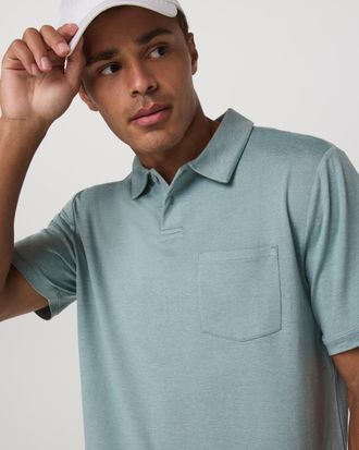Vuori Clothing Short Sleeve Ponto Performance Polo | Misty Blue Heather | Medium