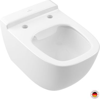 Villeroy & Boch Antheus Wc 4608r0 Sin Borde De Descarga, 375 X 560 Mm, Colgado De La Pared, Salida Horizontal, Necesidad De Agua De Descarga 3/4,5 Litros, Color: Cer&aacute;