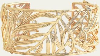 Anabel Aram Cubic Zirconia Palm Leaves Cuff Bracelet