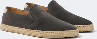 Brunello Cucinelli Jute-trimmed suede slip-on shoes