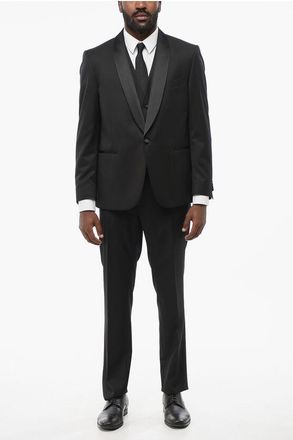 Nino Danieli CERIMONIA Abito Tre Pezzi in Lana Vergine con Rever a Sciall taglia 54