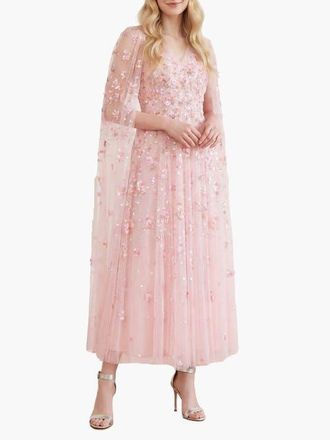 Needle & Thread Dahlia Ditsy Ankle Gown in Dusk Pink at Nordstrom, Size 18