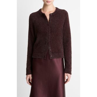 Vince Metallic Eyelash Cardigan in Oxblood at Nordstrom Rack, Size Xx-Small