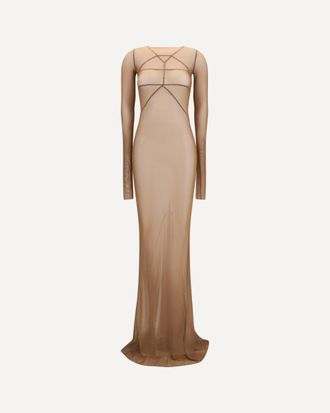 Rick Owens Long transparent tulle Dress Female 40