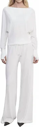 Enza Costa Cashmere Drawcord Pant In White