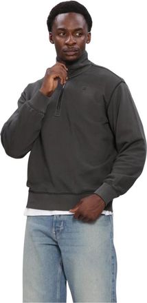 G-Star Unit Washed Half Zip Sweater - Heren - Sweatshirts - Grijs - 2XL - Hoodies & sweatvesten