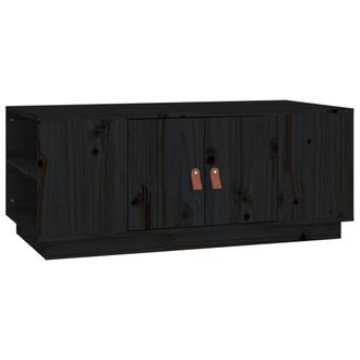 vidaXL Mesa De Centro De Madera Maciza De Pino Negro 100x50x41 Cm Vidaxl