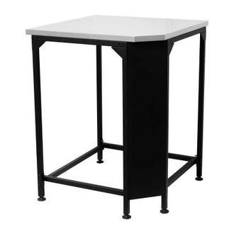 Silverline Mesa De Esquina - Cozze - Encimera De Acero Inoxidable - Negro
