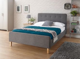 GFW Ashbourne Bed in Grey | Size: Double